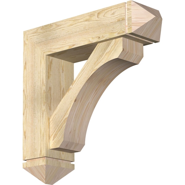 Ekena Millwork Legacy Arts and Crafts Rough Sawn Bracket w/ Offset Brace, Douglas Fir, 8"W x 30"D x 30"H BKT0806X30X30LEC03RDF - main